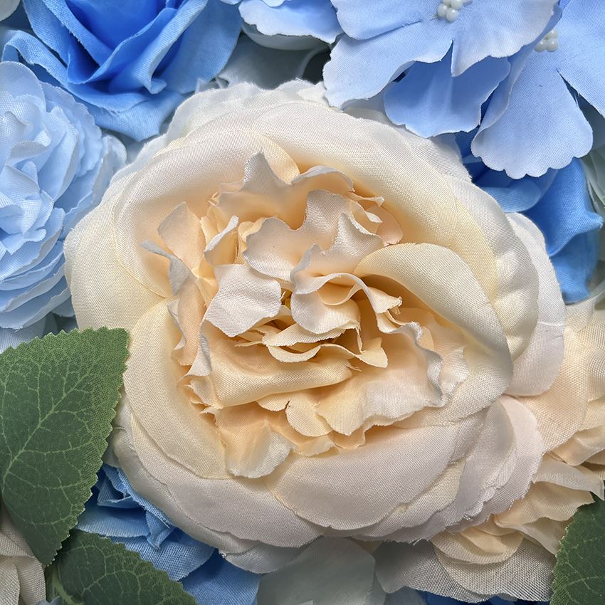 Blue Flower Wall 3D Artificial Flower Panel Background