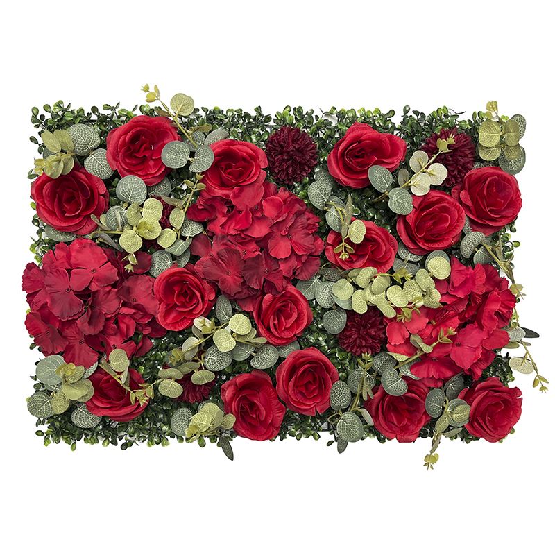 Red Artificial Plant Flower Wall For Parties And Weddings